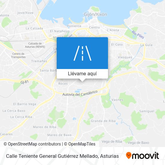 Mapa Calle Teniente General Gutiérrez Mellado