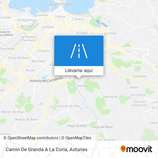 Mapa Camín De Granda A La Coría