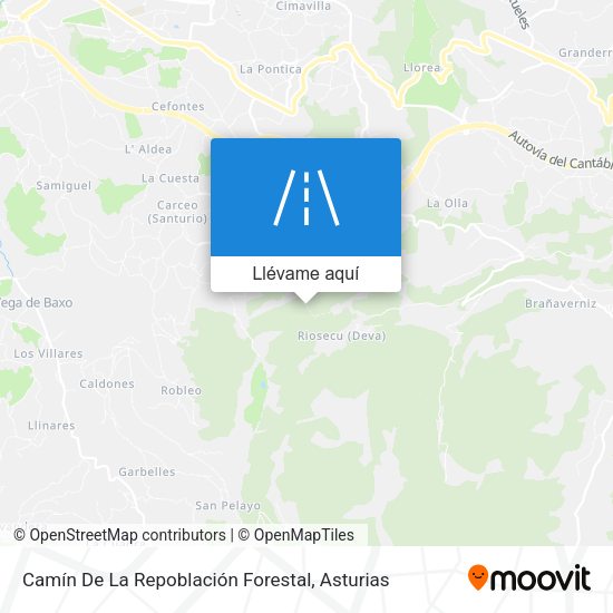 Mapa Camín De La Repoblación Forestal