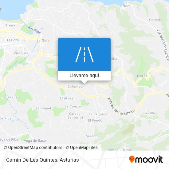 Mapa Camín De Les Quintes