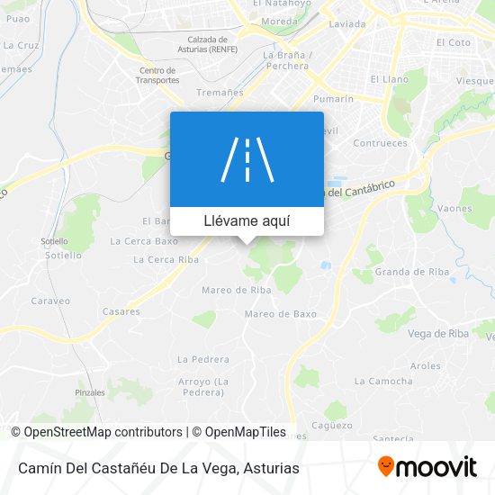 Mapa Camín Del Castañéu De La Vega
