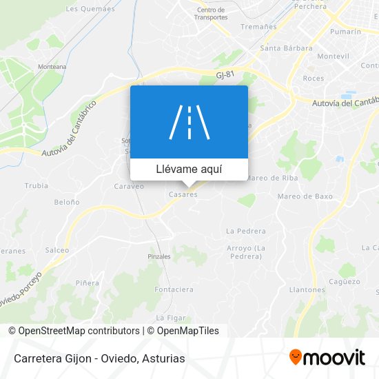 Mapa Carretera Gijon - Oviedo
