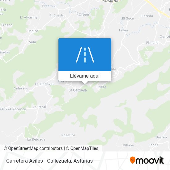 Mapa Carretera Avilés - Callezuela