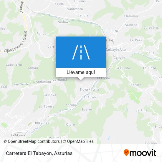 Mapa Carretera El Tabayón