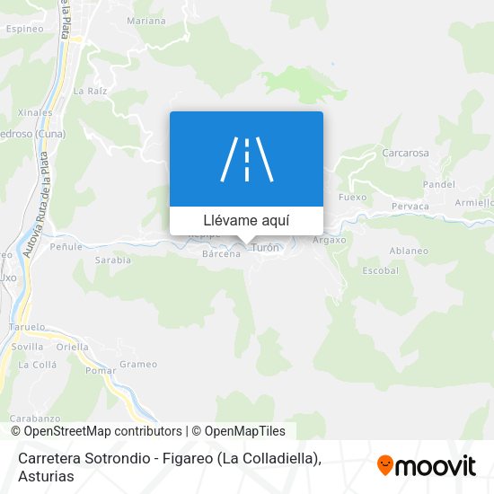 Mapa Carretera Sotrondio - Figareo (La Colladiella)