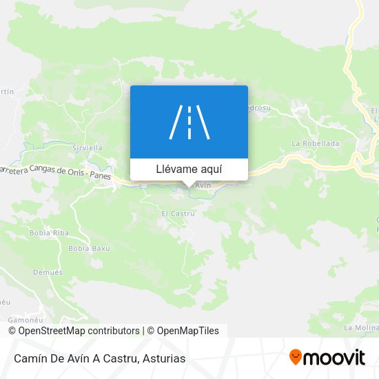 Mapa Camín De Avín A Castru