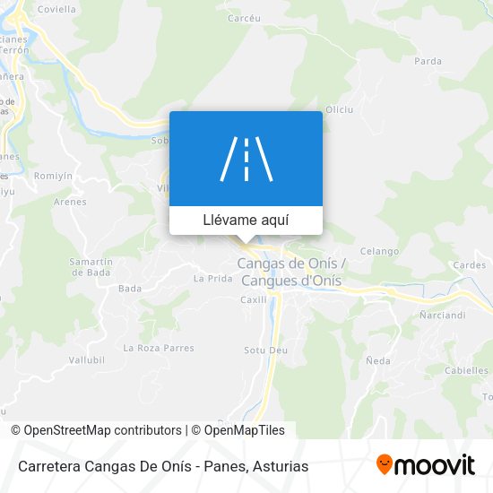 Mapa Carretera Cangas De Onís - Panes