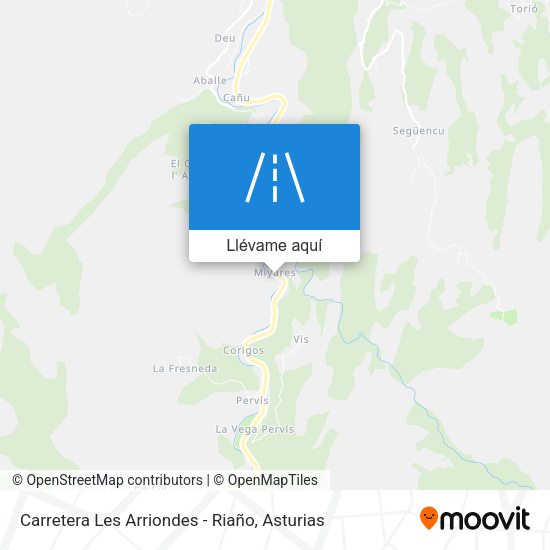 Mapa Carretera Les Arriondes - Riaño