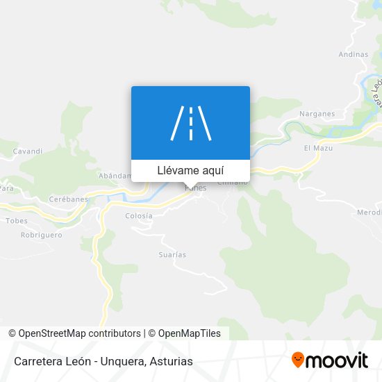 Mapa Carretera León - Unquera
