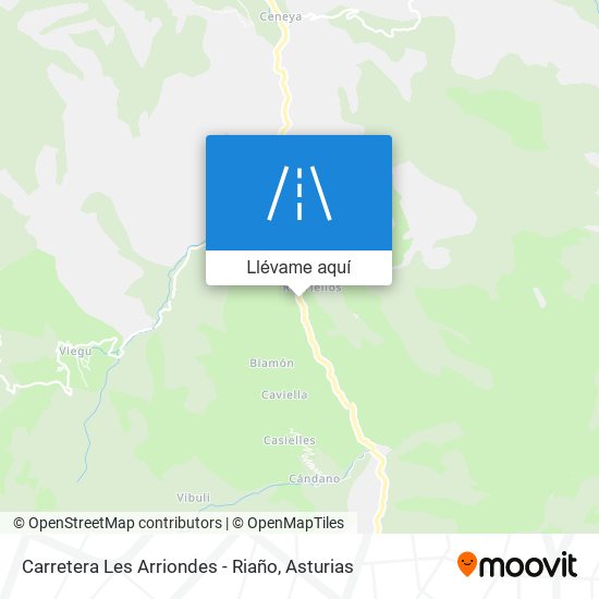 Mapa Carretera Les Arriondes - Riaño