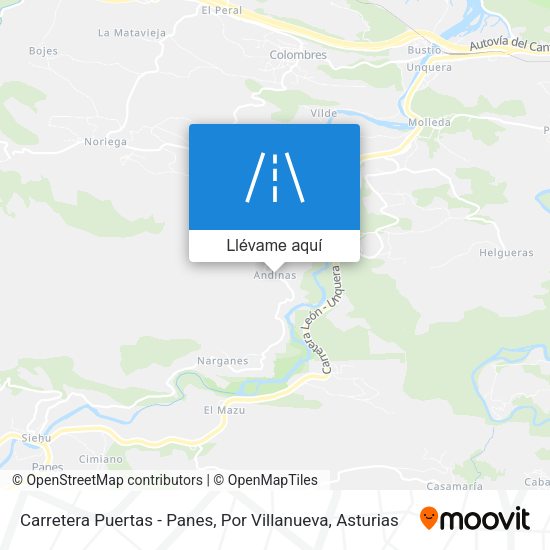 Mapa Carretera Puertas - Panes, Por Villanueva