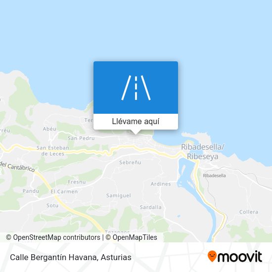 Mapa Calle Bergantín Havana