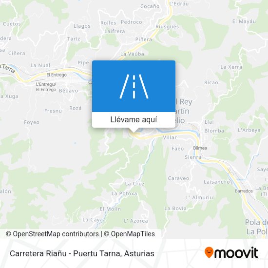Mapa Carretera Riañu - Puertu Tarna