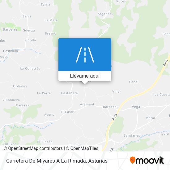 Mapa Carretera De Miyares A La Rimada