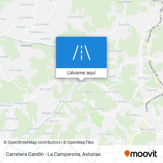 Mapa Carretera Candín - La Camperona