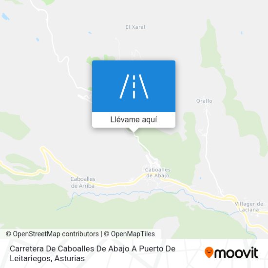 Mapa Carretera De Caboalles De Abajo A Puerto De Leitariegos