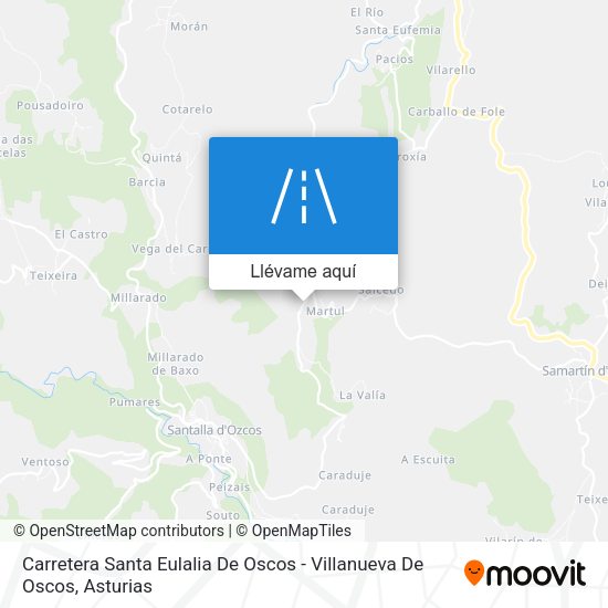 Mapa Carretera Santa Eulalia De Oscos - Villanueva De Oscos