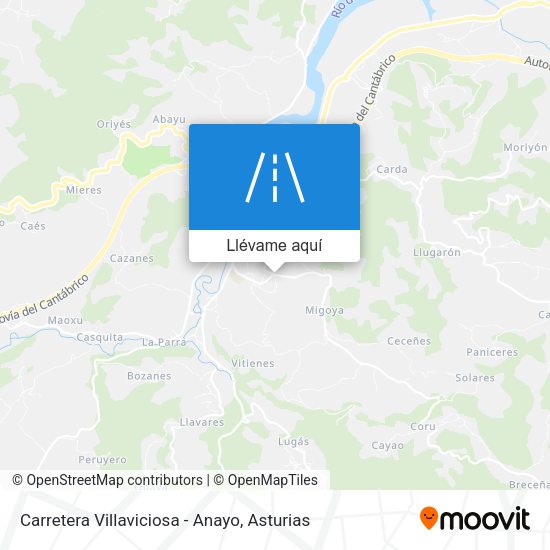 Mapa Carretera Villaviciosa - Anayo