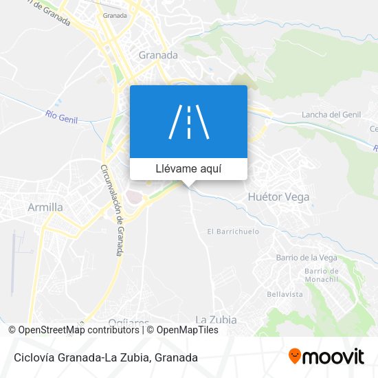 Mapa Ciclovía Granada-La Zubia