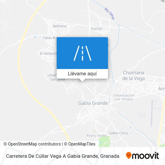 Mapa Carretera De Cúllar Vega A Gabia Grande