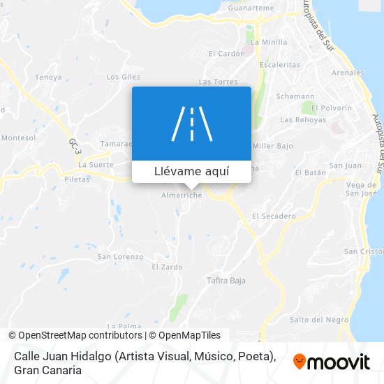 Mapa Calle Juan Hidalgo (Artista Visual, Músico, Poeta)