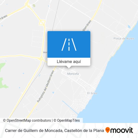 Mapa Carrer de Guillem de Moncada