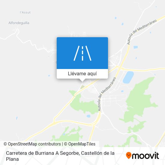 Mapa Carretera de Burriana A Segorbe