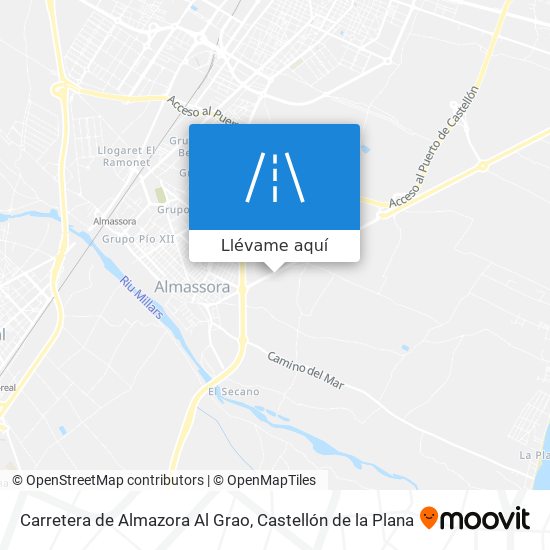 Mapa Carretera de Almazora Al Grao