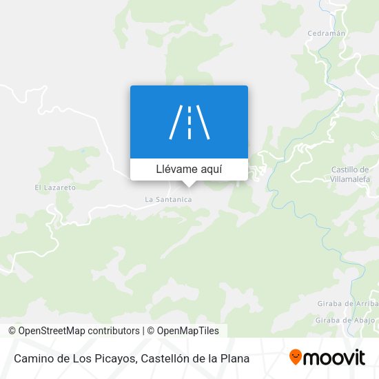 Mapa Camino de Los Picayos