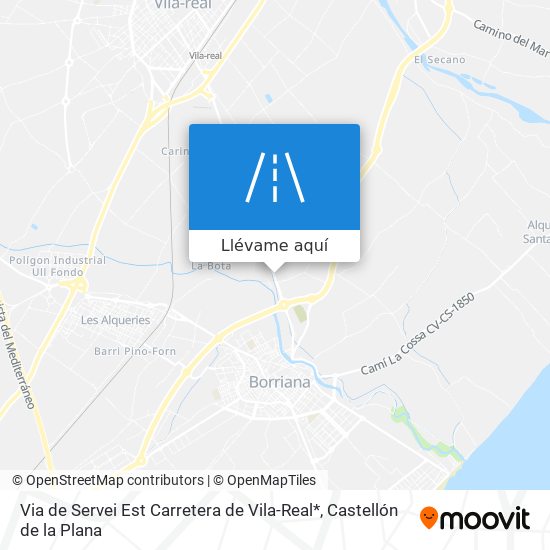 Mapa Via de Servei Est Carretera de Vila-Real*