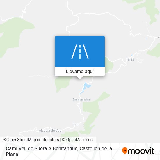 Mapa Camí Vell de Suera A Benitandús
