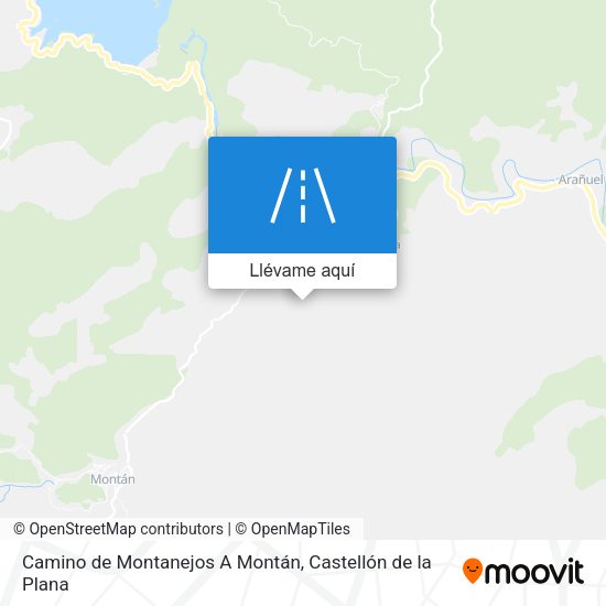 Mapa Camino de Montanejos A Montán