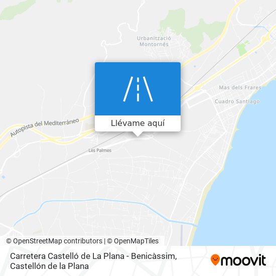 Mapa Carretera Castelló de La Plana - Benicàssim