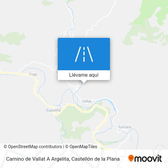 Mapa Camino de Vallat A Argelita