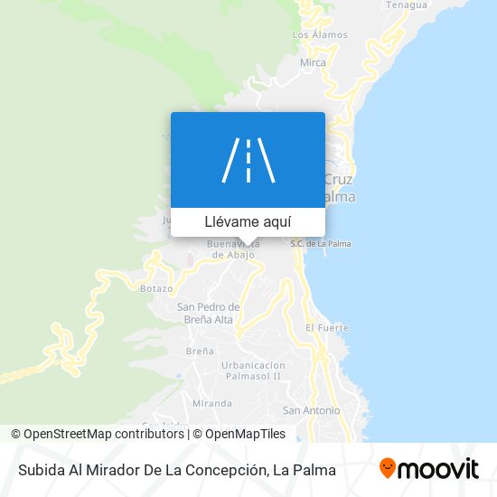 Mapa Subida Al Mirador De La Concepción