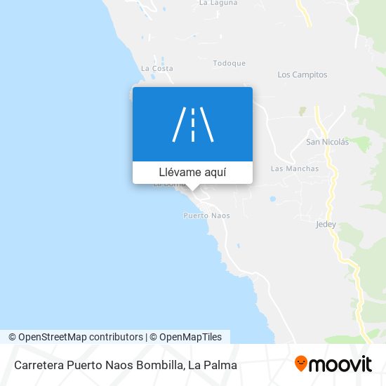 Mapa Carretera Puerto Naos Bombilla