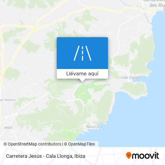 Mapa Carretera Jesús - Cala Llonga
