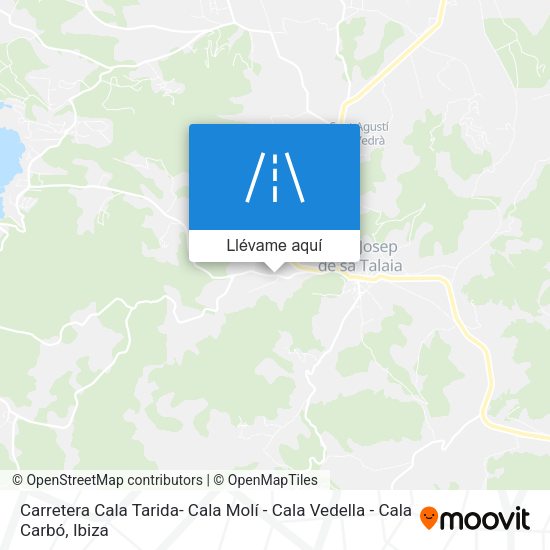 Mapa Carretera Cala Tarida- Cala Molí - Cala Vedella - Cala Carbó