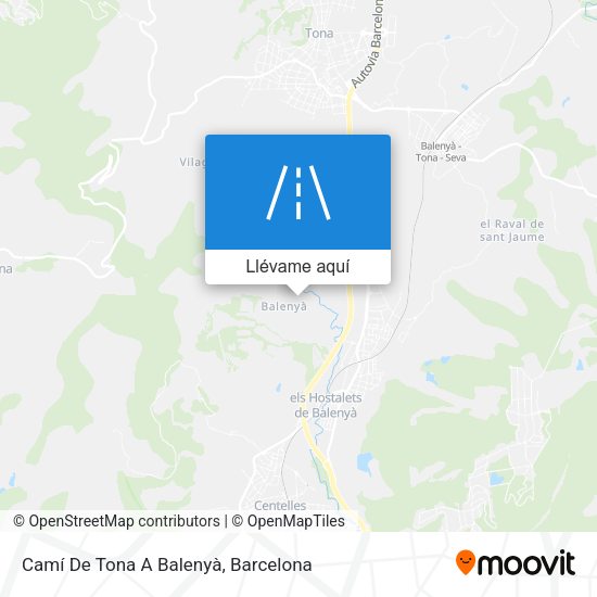 Mapa Camí De Tona A Balenyà