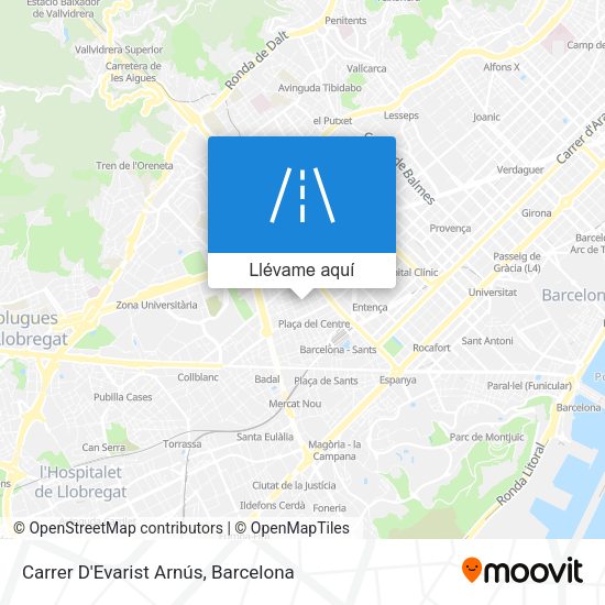 Mapa Carrer D'Evarist Arnús