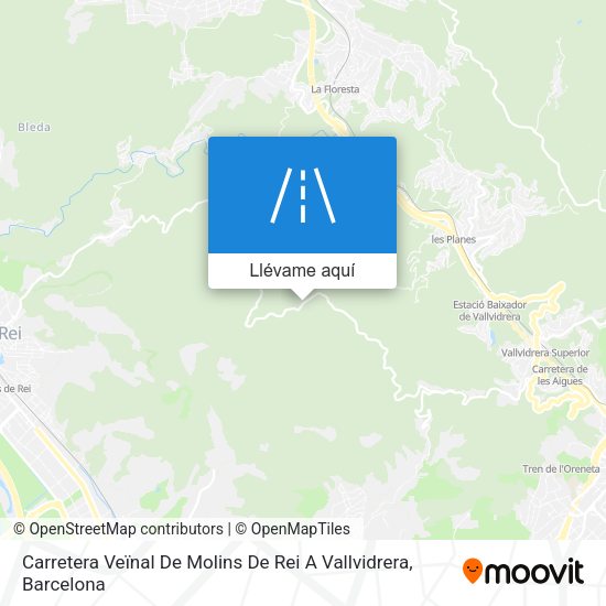 Mapa Carretera Veïnal De Molins De Rei A Vallvidrera