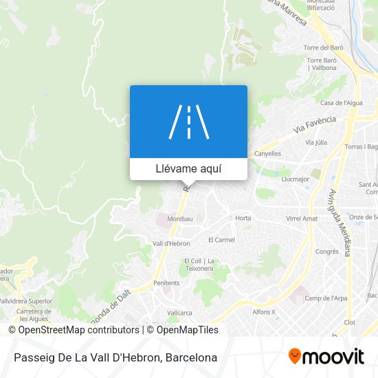 Mapa Passeig De La Vall D'Hebron