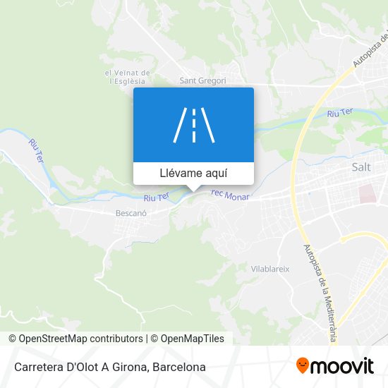 Mapa Carretera D'Olot A Girona