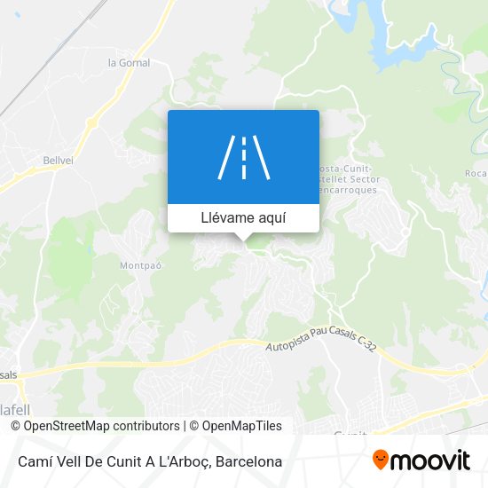 Mapa Camí Vell De Cunit A L'Arboç