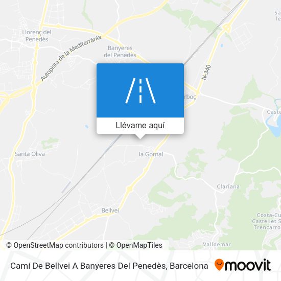 Mapa Camí De Bellvei A Banyeres Del Penedès