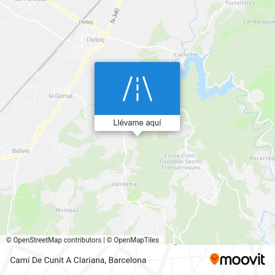 Mapa Camí De Cunit A Clariana