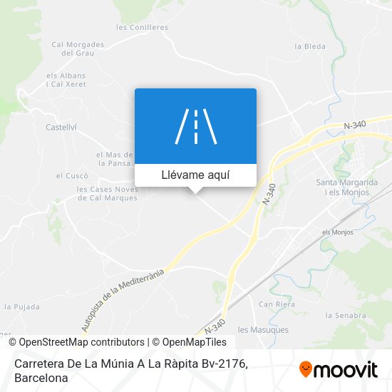 Mapa Carretera De La Múnia A La Ràpita Bv-2176