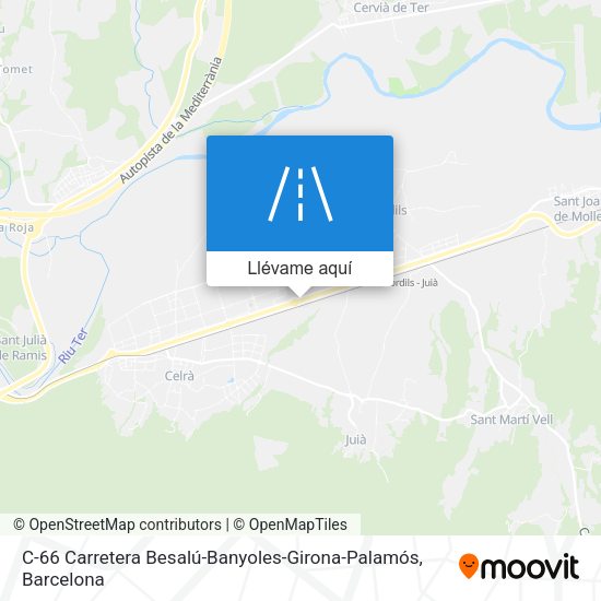 Mapa C-66 Carretera Besalú-Banyoles-Girona-Palamós