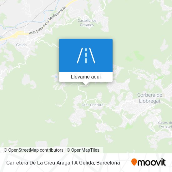Mapa Carretera De La Creu Aragall A Gelida