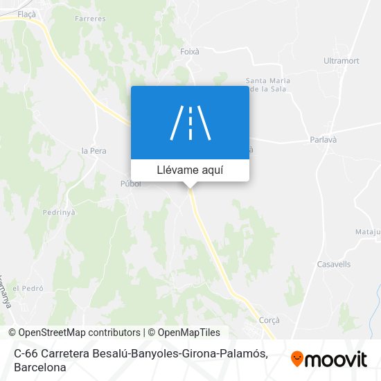 Mapa C-66 Carretera Besalú-Banyoles-Girona-Palamós